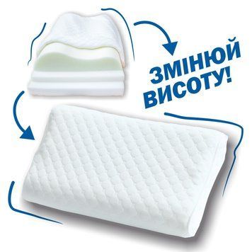 Тришарова ортопедична подушка з ефектом пам'яті 50х32см J2503 фото